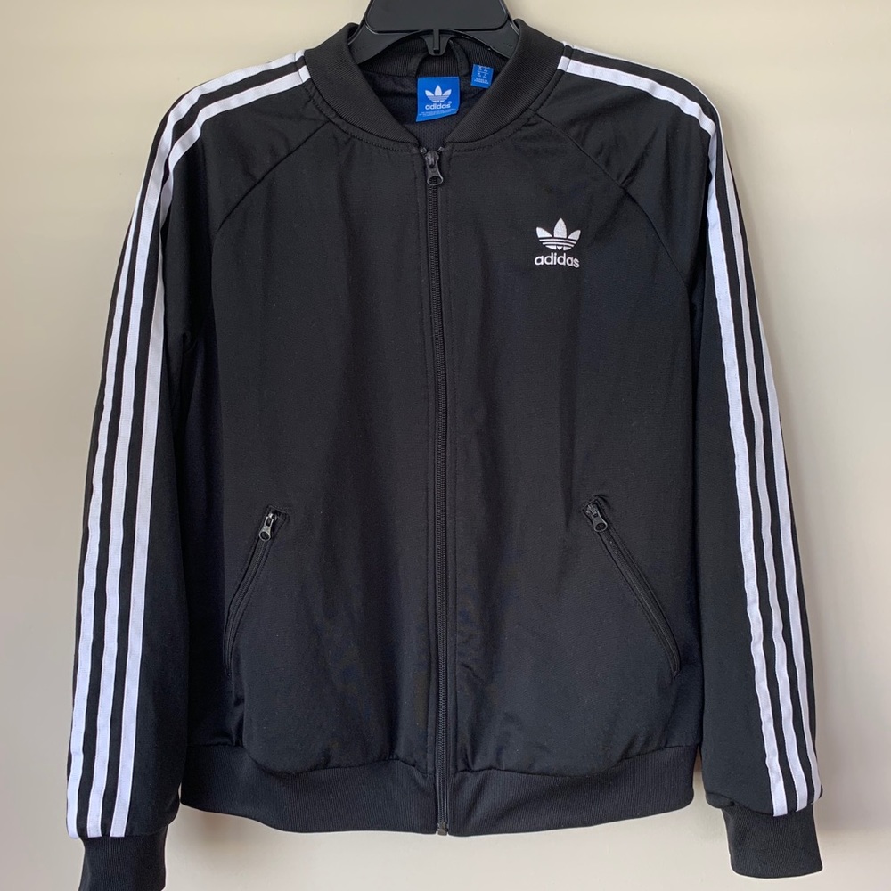 Adidas Original Jacket Black & White Stripes